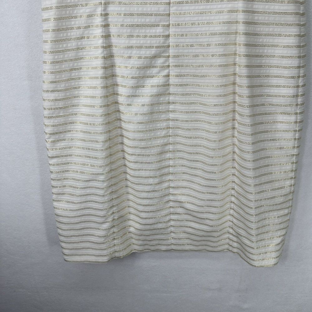 Lilly Pulitzer Henley Corded Organza Gold Stripe Knee Length Dress Size 8 - Picture 8 of 16